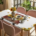 thumbnail image 3 of Sunflower Truck Table Cloths for 4 Foot Rectangle Tables, Yellow Flowers Summer Botanical Watercolor Patio Waterproof Elastic Fitted Tablecloths, Washable Rectangular Table Cover for Camping, 3 of 8