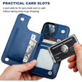 thumbnail image 4 of REQO Compatible with iPhone 12 Pro Max Wallet Case with Card Holder,PU Leather Kickstand Card Slots Case, Double Magnetic Clasp and Durable Shockproof Cover 6.7 Inch(Blue), 4 of 7