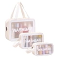 thumbnail image 1 of Sac Cosmétique Transparent, 3 - Sac Cosmétique portable en PVC Imperméable, Sac Cosmétique de Voyage, Sac de Transport avec Poignée à Fermeture Éclair, 1 of 5