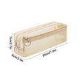 thumbnail image 3 of SLYNSHome Mesh Pencil Case,Clear Large Capacity Pencil Pouch 2 Compartment Pen Bag Multifunction Transparent Makeup Bag Office Products - Beige, 3 of 7