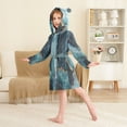 thumbnail image 4 of FORMRS Niños Bathrobe Unisex Hooded Robe Soft Plush Pajamas Sleepwear, Size 7-9T, Black Marble, 4 of 7