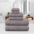 thumbnail image 2 of Trident Finesse Modern 6 Pieces Solid Ultra Soft, Extra Absorbent Cotton Bath Towel Set, Gray, 2 of 7