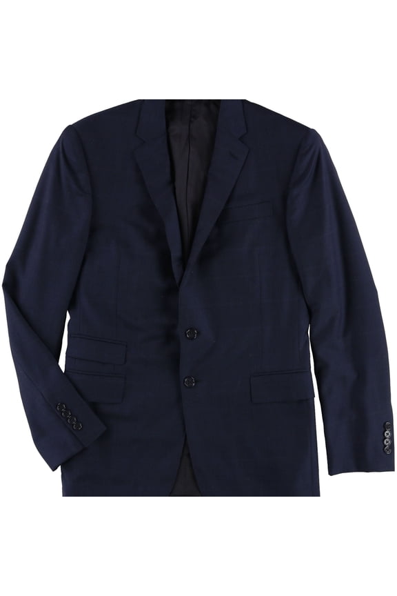 Mens Wool Two Button Blazer Jacket, Blue, 38
