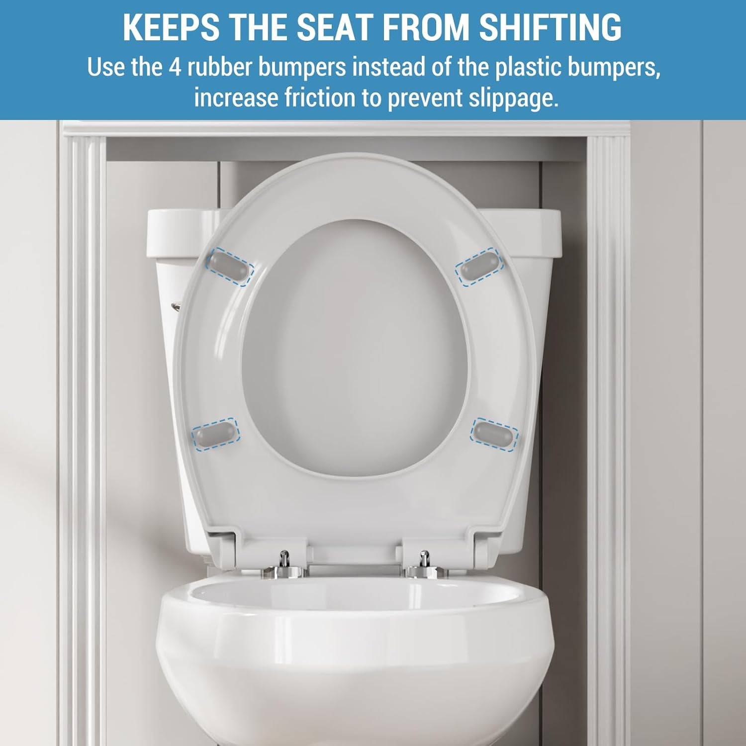 Acekid Toilet Seat,PP Round Toilet Seat with SecureLock System - Universal Fit for Most Round Toilets,Quick-Release and Quick-Attach,Easy-Clean White Design