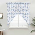thumbnail image 3 of Purple Blue Bow Ribbon Kitchen Window Curtains, Swag Curtains Valance for Bedroom Living Room Bathroom, Vintage Modern Art Bowknot Rod Pocket Window Treatment Curtain Block Drapes 2 Panels 36"x63", 3 of 6