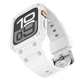 thumbnail image 2 of One-Piece Watch Band with Bumper Case Compatible with Apple Watch Series 10 42mm, for Men Women Breathable Sport Cover Replacement Strap, TPU Soft Band, Adjustable Metal Buckle, White, 2 of 6