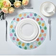 thumbnail image 4 of GZHJMY Easter Eggs Round Placemats Non-Slip Washable Heat Resistant Table Mats for Kitchen Dining Decor, 15.4"ch, 4pcs, 4 of 6