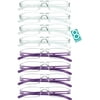 8 Pairs Reading Glasses, Blue Light Blocking Glasses, Computer Reading Glasses for Women and Men, Fashion Square Eyewear Frame (4clear+4purple,+3.25 Magnification)