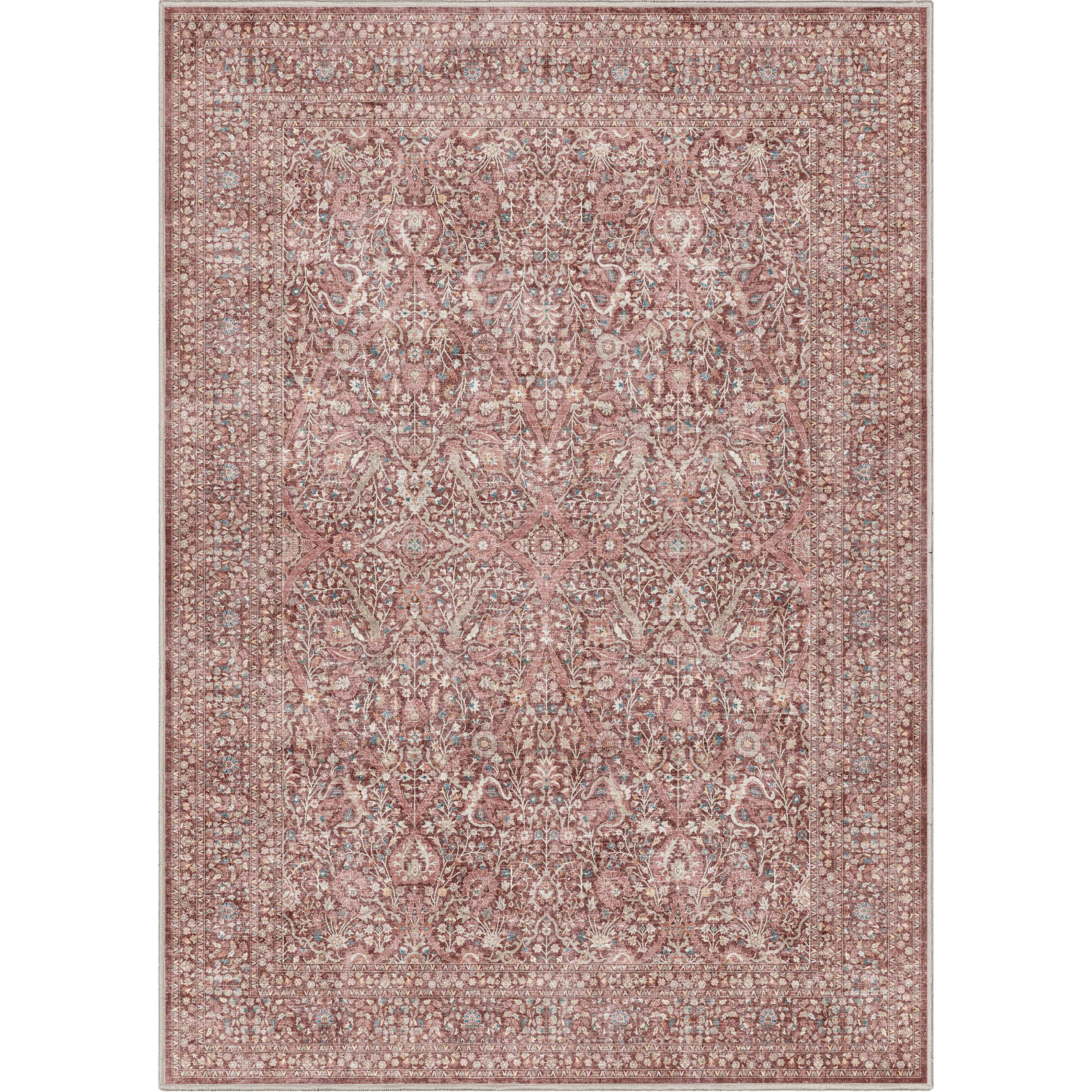 Well Woven Asha Isolde Vintage Oriental Red 5'3" x 7'3" Flat-Weave Area Rug