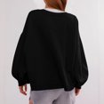 thumbnail image 5 of hxobax Womens Fall Oversized Sweatshirts Teen Girls Drop Shoulder Lantern Sleeve Crop Pullover Tops, 5 of 8