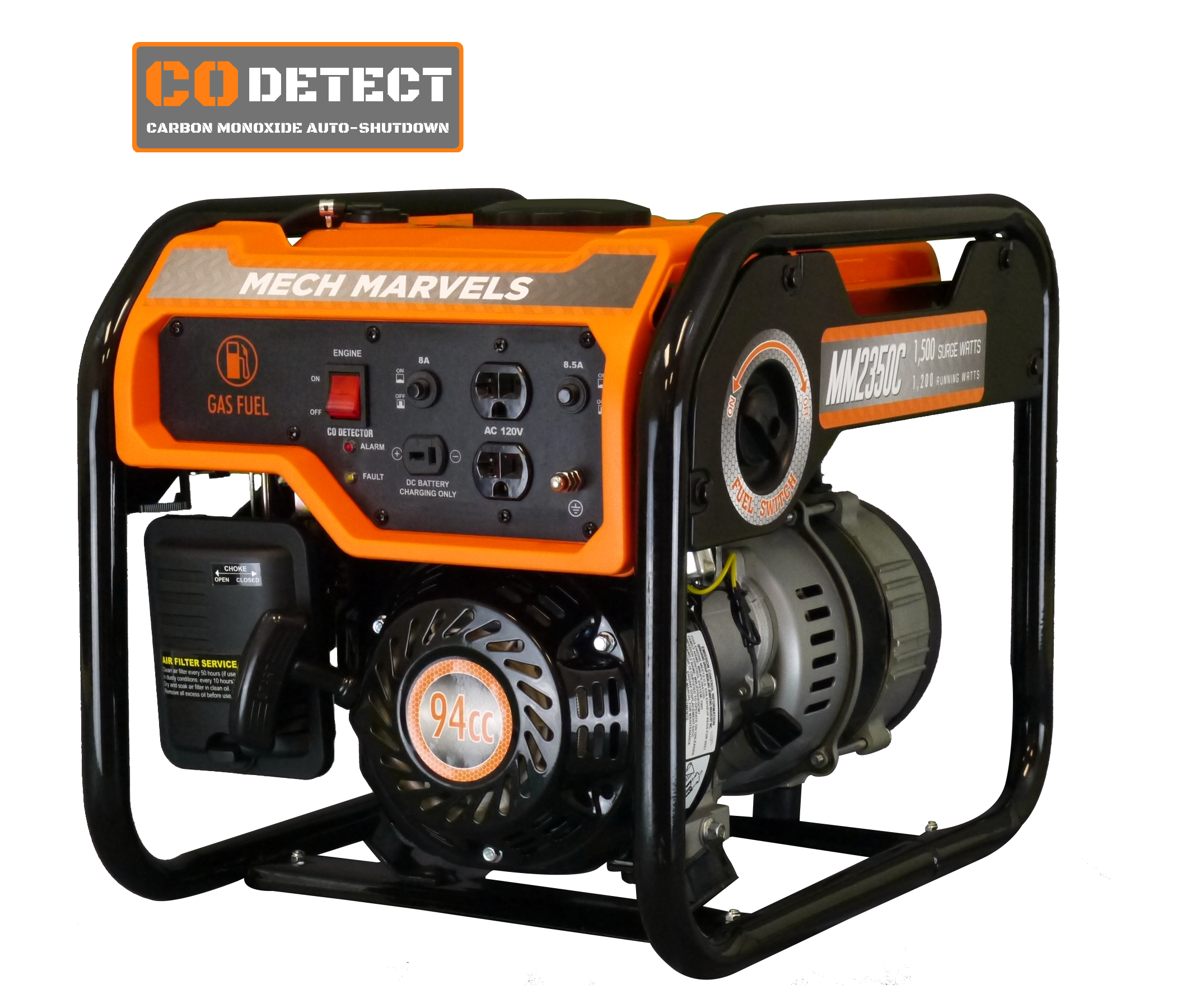 Mech Marvels 1500 Watt Portable Power Generator with CO Detect