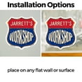 thumbnail image 3 of Jarrett's Workshop (2 Pack) 6 inch X 6 inch Shield Shaped Heavy Duty 3.2 mil Vinyl Decals Weather Resistant, UV Protected To last, Gift for Dads and Uncles Classic Americana Crafted in, 3 of 6