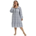 thumbnail image 4 of Womens Plus Size Long Nightgown Long Sleeve Soft Sleepwear Floral Loungewear Comfy Sleep Dress,XL-5XL, 4 of 6