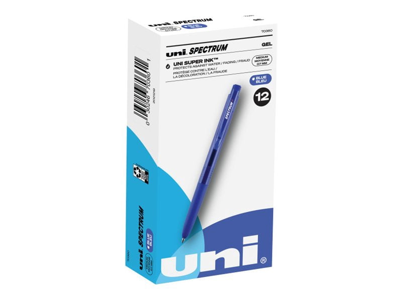 Uni-Ball UBC70360 0.7 mm Spectrum Gel Pen, Blue - Pack of 12