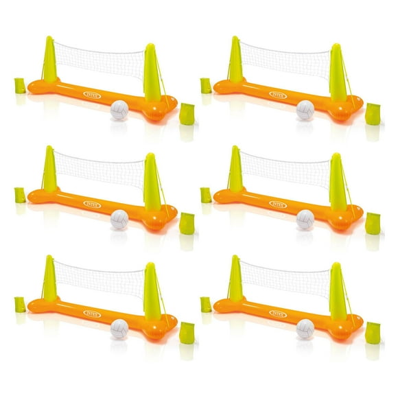 Intex Jouet de Piscine Gonflable Flottante pour Volleyball, Multicolore (Lot de 6)