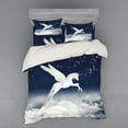 thumbnail image 2 of Ambesonne Fantasy Bedding Set 3 Pcs, Unicorn Animal, Twin, White Blue, 2 of 3