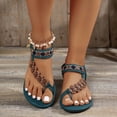 thumbnail image 6 of Viluyesy Womens Flat Slide Sandals, Clip Toe Roman Floral Comfortable Summer Fashion Casual Beach Sandals Blue US6.5, 6 of 9