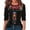 A-Black185, variant on Yuanlong Womens T-Shirts Colorful Floral Embroidery 3/4 Sleeve Crew Neck Tshirts Boho Spring Gathering & Daily Wear Tops