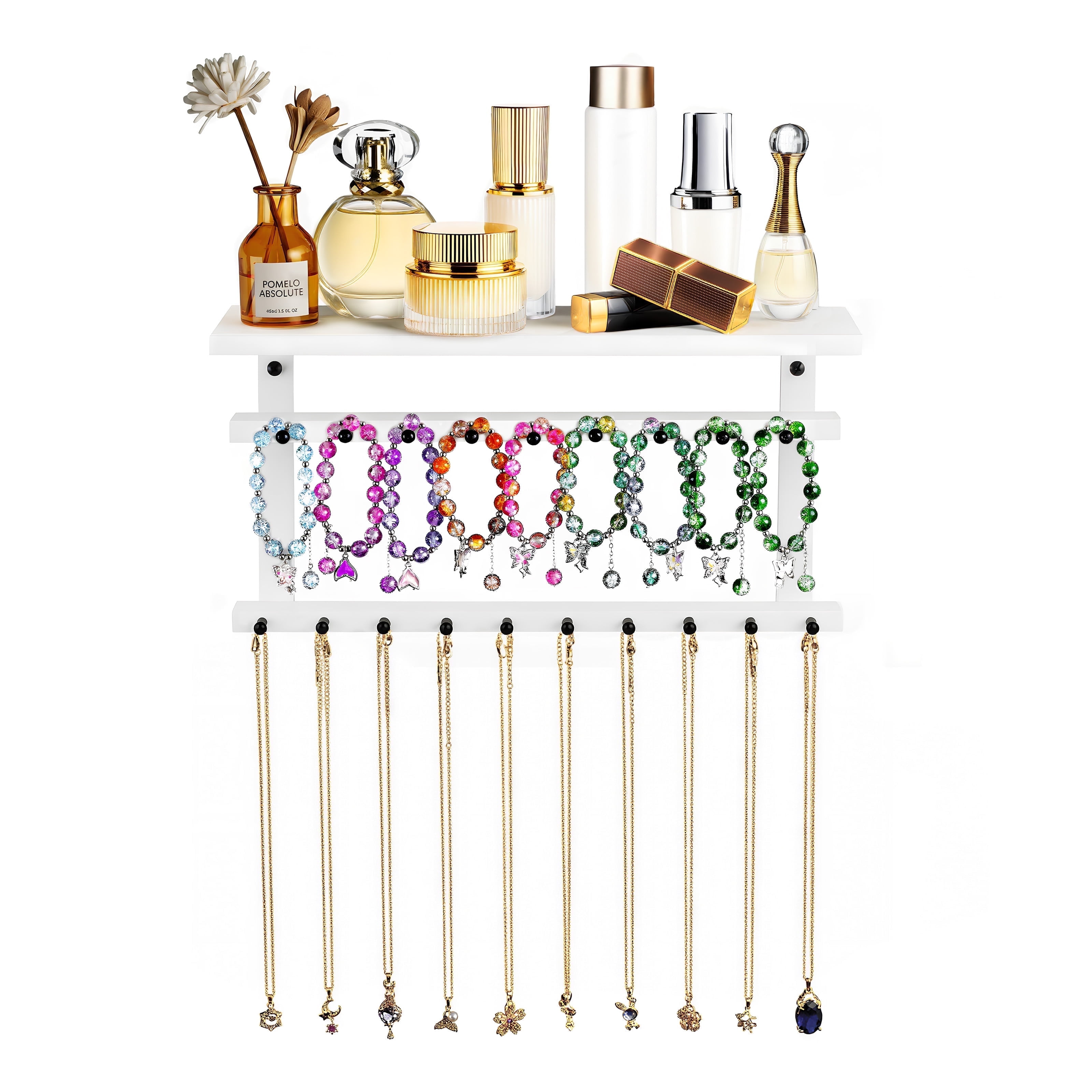 Sfugno Tier Necklace Holder, Jewelry Organizer Stand with Velvet