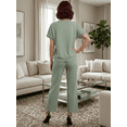 thumbnail image 3 of Conjunto 2 Piezas Casual Chic para Mujer Unitalla, Blusa de Manga Corta y Pantalón Cómodo, Estilo Elegante y Sofisticado para Mujer, 3 of 5