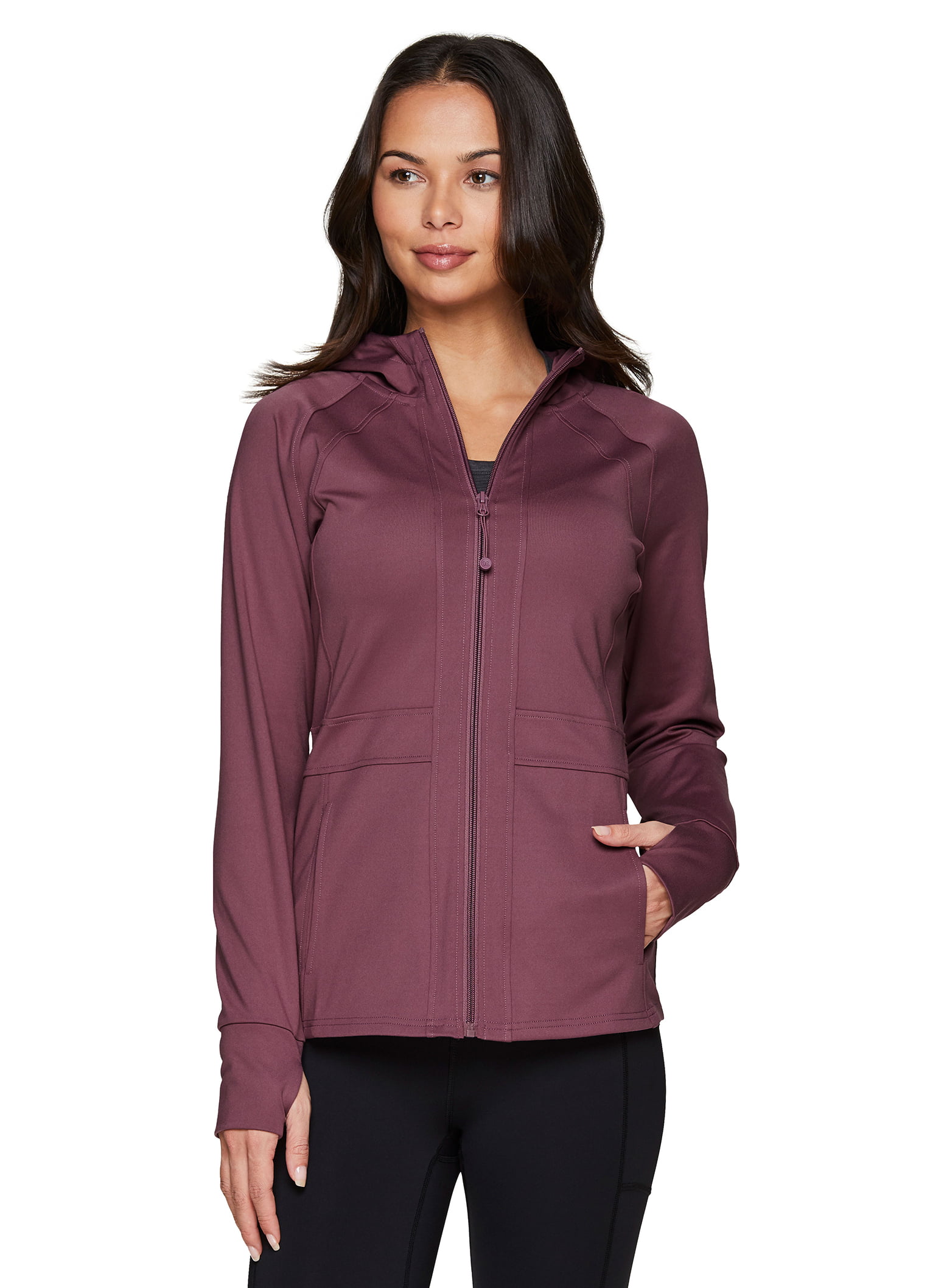 RBX Active Women's Athletic Breathable Lightweight Zip Up Running Jacket with Pockets 