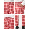thumbnail image 6 of INSPIRE CHIC Men's Plaid Dress Pants Slim Fit Business Checked Trousers 38 Red, 6 of 6