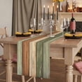 thumbnail image 2 of Table Runners 72 Inches Long Dress Scarves, Farmhouse Sage Green Brown Farmhouse Kitchen Table Runner, Coffee Tablerunners, Vintage Wooden Striped 16x72 Inch, 2 of 9