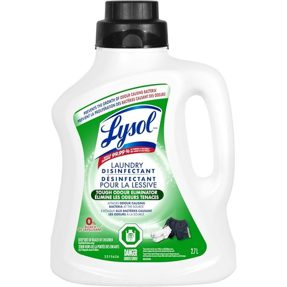 Lysol Laundry Disinfectant, Odour Eliminator, 0% Bleach, Eliminates germs that detergents may leave behind, 2.7L