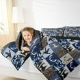 thumbnail image 3 of Feelyou Deer Duck Twin Bedding Sets 7pcs, Blue Plaid Bedding Comforter Set, 3 of 7