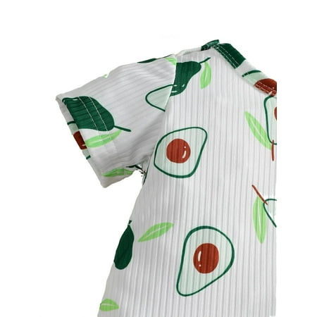 

Casual Fruit Print Round Neck Tee Short Sleeve White Baby Jumpsuits (Baby s)