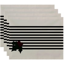 Simply Daisy 18" x 14" Holly Stripe Holiday Stripe Print Placemat