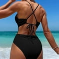 thumbnail image 6 of Hicidod Women's Swimwear Slimming High Waisted Fashion Solid One Piece Swimsuit Tummy Control V Neck Beach Bathing Suit for Summer, 6 of 7