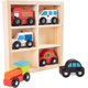 thumbnail image 3 of Wooden Car Playset 6-Piece Mini Toy Car Set with Car, Police and Fire Truck, Train Pretend Play Fun for Preschool Boys and Girls, 3 of 5