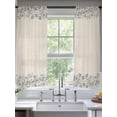 thumbnail image 2 of Blue Flower Sheer Curtains 72 Inch Length 2 Panels Set Window Treatments, Spring Farmhouse Country Floral Plant Beige Rod Pocket Semi Curtains for Living Room/Bedroom/Kitchen Décor, 104"W x 72"L, 2 of 7