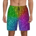 thumbnail image 2 of Picia Colorful Glitter pattern Mens Swim Trunks with Compression Liner Stretch Beach Shorts Quick Dry with Zipper Pockets No-Chafing Board Shorts-3X-Large, 2 of 9