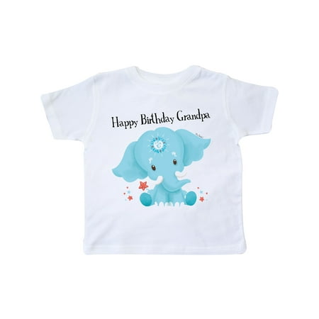 

Inktastic Ervin Happy Birthday Grandpa Blue Elephant Cute Gift Toddler Boy or Toddler Girl T-Shirt