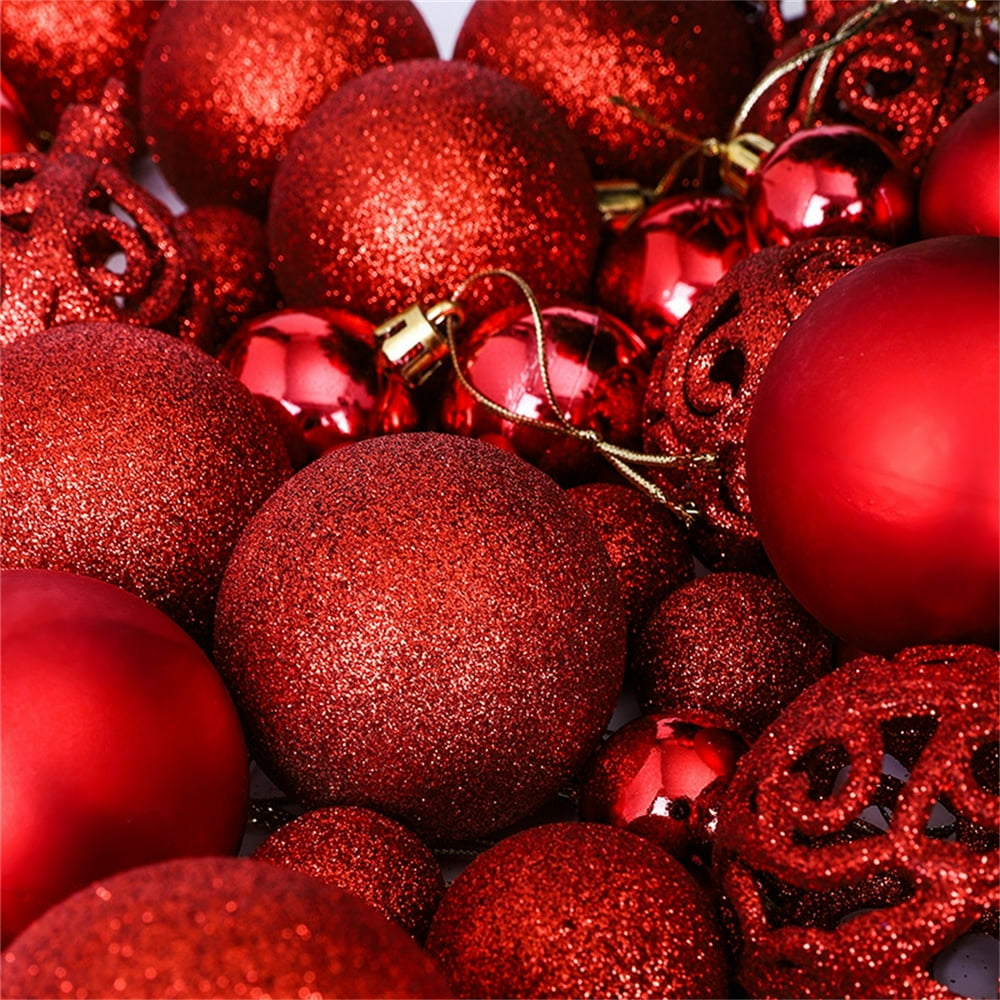 100Pcs/Set Assorted Christmas Ball Ornaments,Plastic Christmas