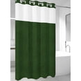 thumbnail image 4 of Solid Dark Green No Hook Shower Curtain Waterproof,Bathroom Curtains with Snap in Liners and See Through Top Window,Retro Minimalism Abstract Denim Texture Hotel Bathtub Curtains Shower 54"Wx78"L, 4 of 8