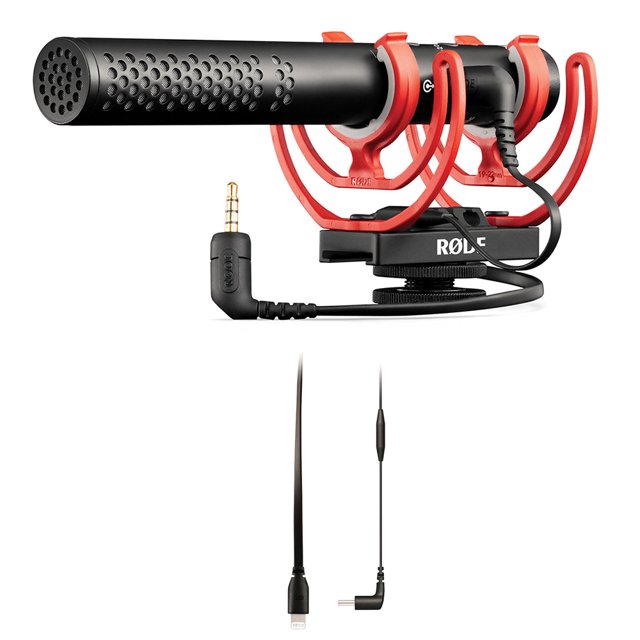 Rode VideoMic NTG Hybrid Analog/USB CameraMount Shotgun Microphone Bundle with SC15 Lightning