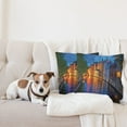 thumbnail image 4 of Ambesonne Colorful Throw Pillow Cover 2 Pack, Middle Age Building, 24", Multicolor, 4 of 7