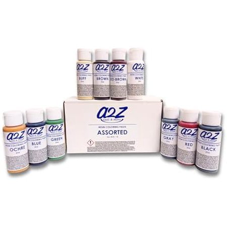A2Z Tools & More Resin Coloring Paste Color Pigmentation for Polyester, Paint, and Epoxy Glues 2 OZ(Ounces) Assorted Color 10 Pack