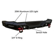 Vijay Compatible with 2021-2022-2023-2024-2025 Bronco Front and Rear Bumper Textured Black Steel with Lights and D-rings