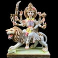 thumbnail image 2 of Durga Statue Murti Large 15 inches White Marble Maa Sherawali Idol, Hindu Goddess of Strength Amba Statue for Navratri Puja For Home Temple Decor Adi Shakti Indian Housewarming Gifts Sculpture, 2 of 6