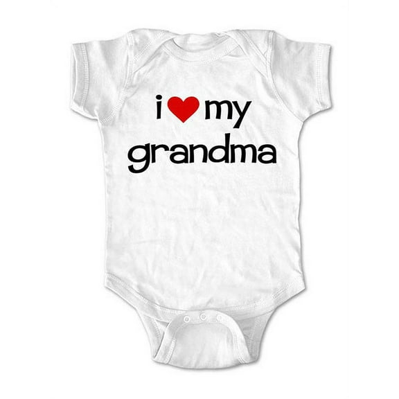 I Love my Grandma - wallsparks cute & funny Brand - baby one piece bodysuit - Great baby shower gift!