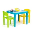 thumbnail image 6 of Humble Crew Island Toddler Lightweight Plastic Table and 2 Chairs Set, Square Turquoise Table & Green/Yellow Chairs, 6 of 9