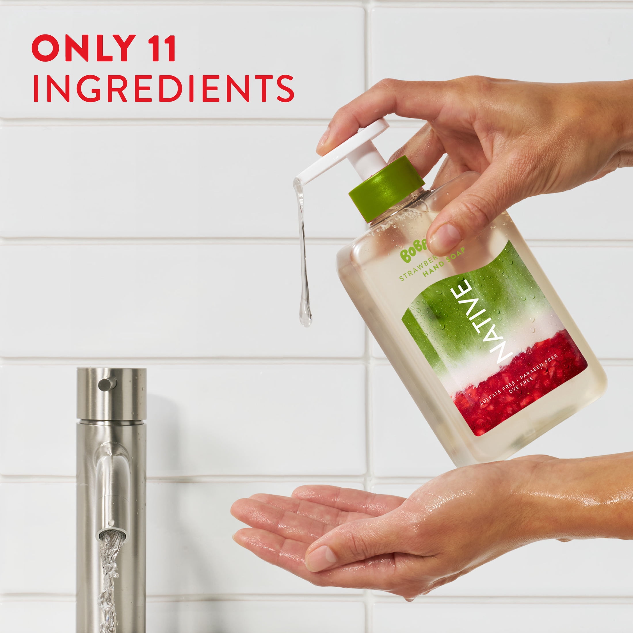 (6 pack) Native Liquid Hand Soap, Limited Edition Strawberry Matcha, Sulfate Free Hand Soap, Boba Café, 13 fl oz