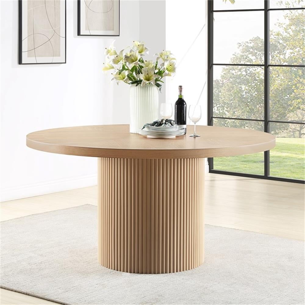 Meridian Furniture Belinda 60" Natural Solid Wood and Veneer Dining Table