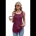 thumbnail image 2 of Camisetas Sin Mangas Holgadas para Mujer, Color Vino Tinto, Talla XL, 2 of 10