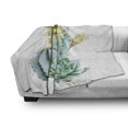 thumbnail image 3 of Cactus Soft Flannel Fleece Throw Blanket, Vector Image Watercolored Cacti Spikes and Alluring Flowers Print, Cozy Plush for Indoor and Outdoor Use, 50" x 70", Blue and White, by Ambesonne, 3 of 6