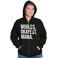 thumbnail image 4 of Worlds Okayest Mama Mothers Day Mom Zip Hoodie Sweatshirt Women Brisco Brands S, 4 of 5
